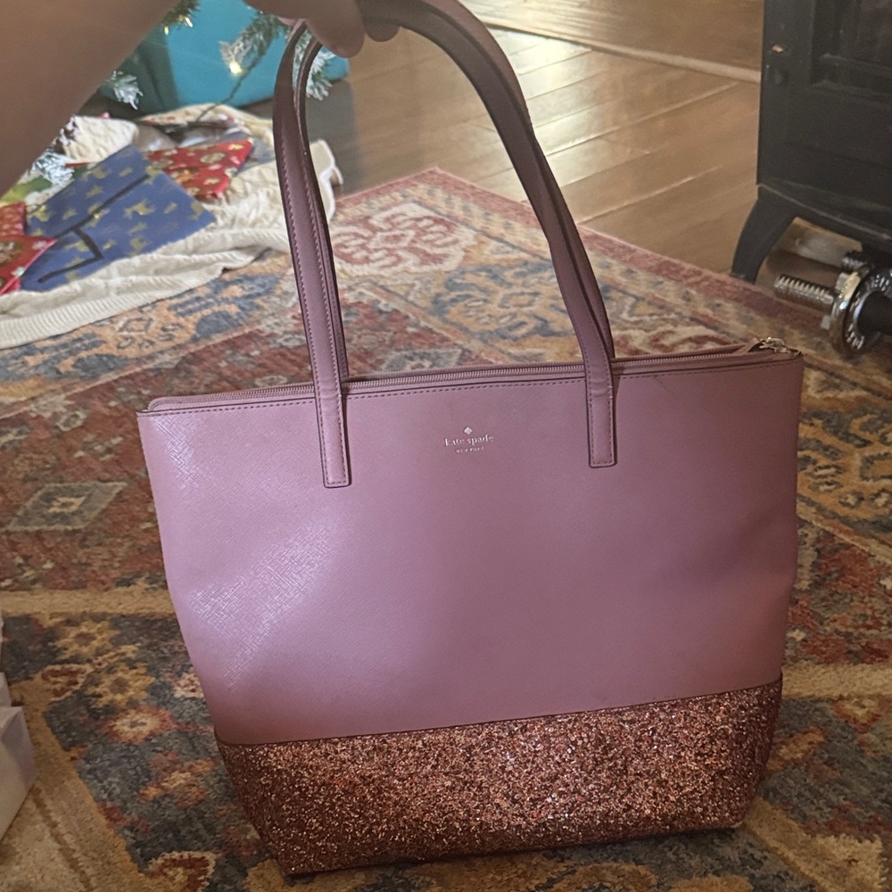 Kate Spade Mauve and Glitter Tote Bag